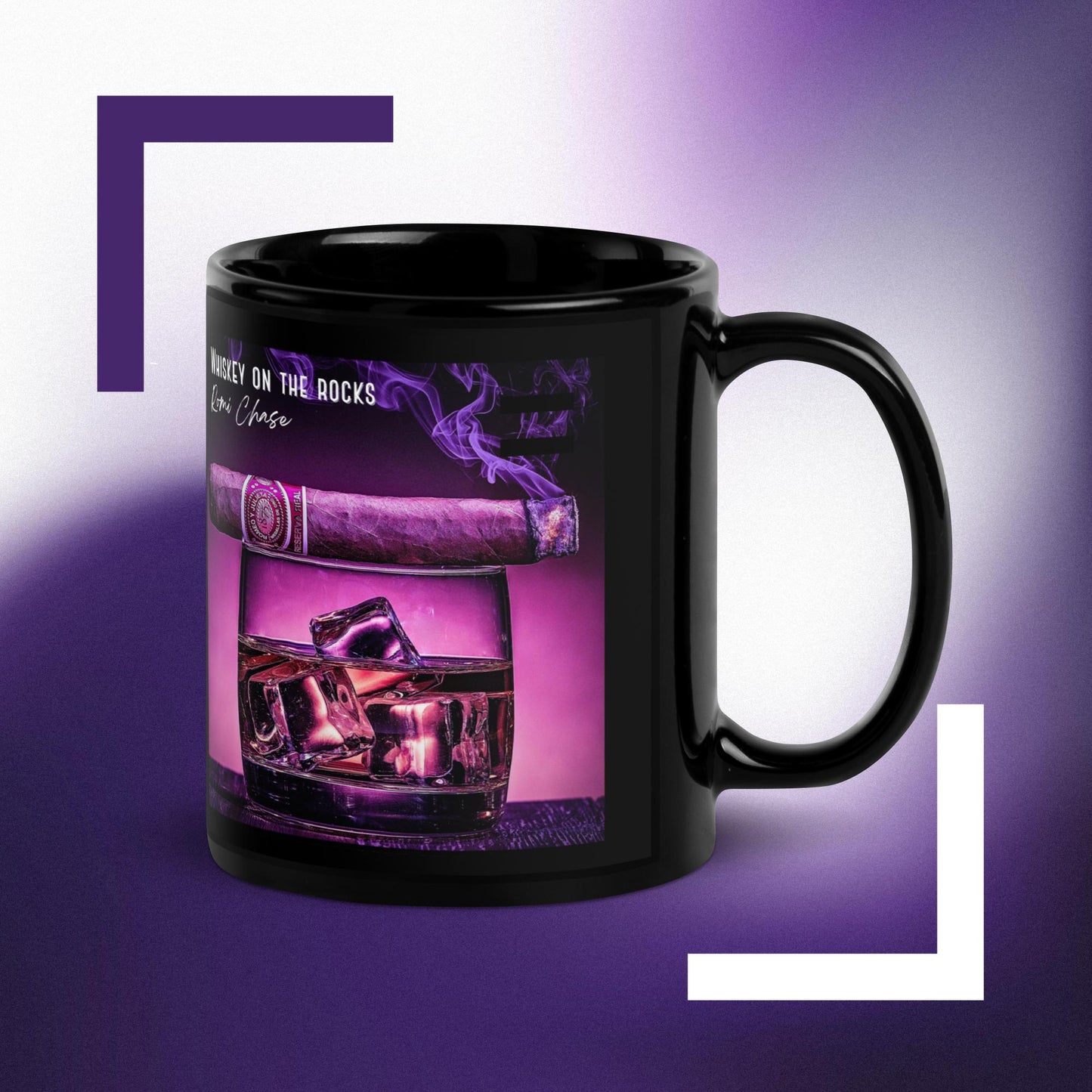 Whiskey on the Rocks Black Glossy Mug